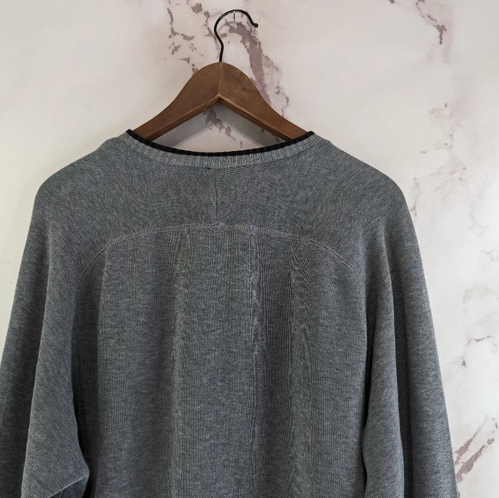 Plugg Sweater Mens Large Gray Vintage 90s Y2K Long Sleeve Pullover Grunge V Neck